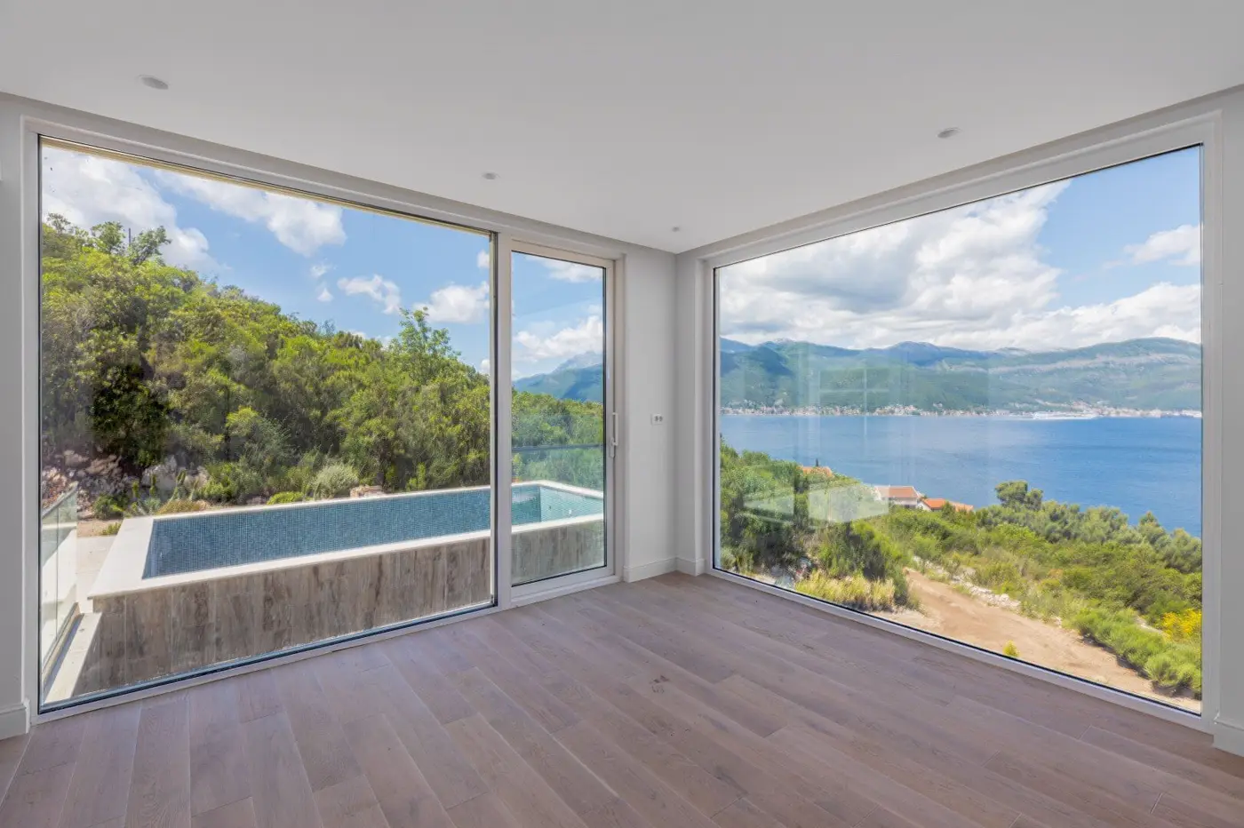 Contemporary villa with private pool and panoramic sea view, Krašići, Tivat