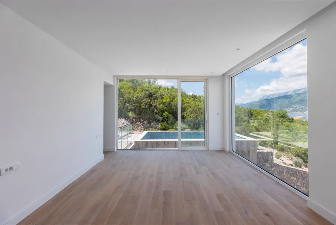 Contemporary villa with private pool and panoramic sea view, Krašići, Tivat