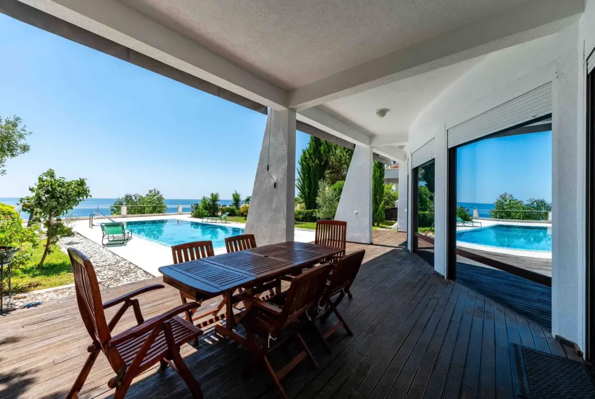 Beachfront villa with a private pool, Utjeha, Bar