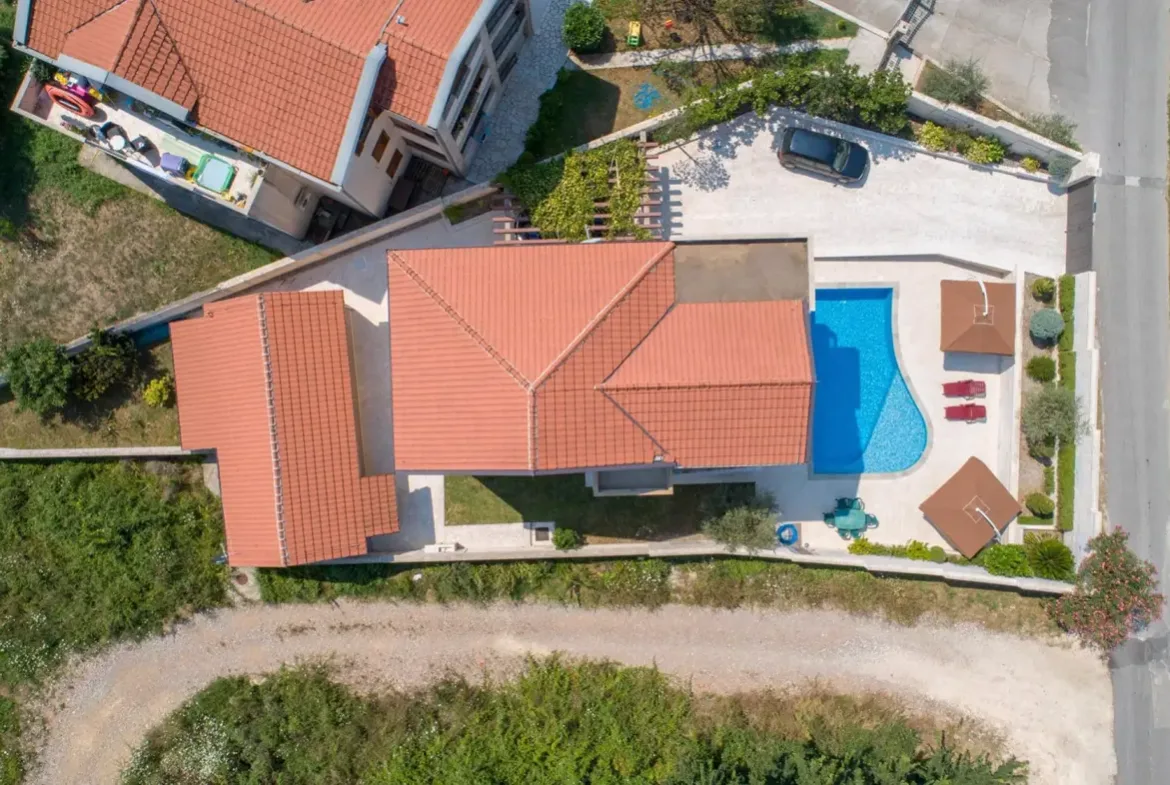 Modern villa with pool and partial sea view, Bonići, Tivat