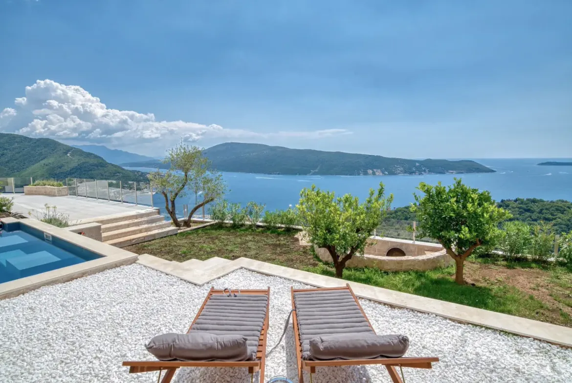 New villa with pool and panoramic sea view, Podi, Herceg Novi