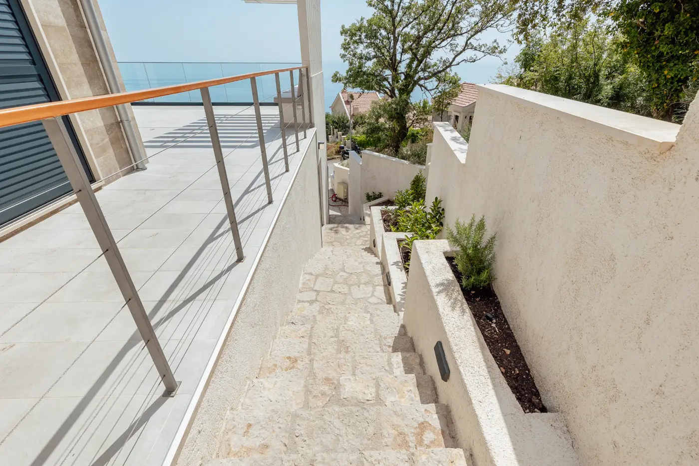 Contemporary villa with pool and open sea view, Blizikuce, Budva