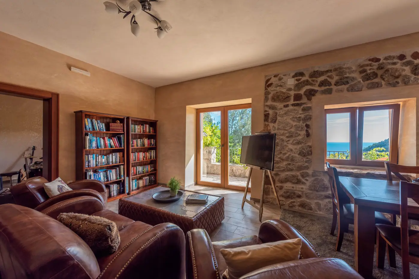 Stone villa with pool and panoramic sea view, Markovići, Budva