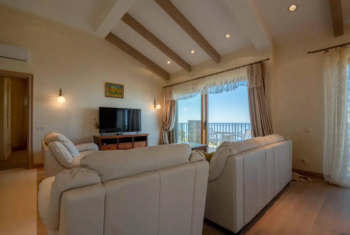 Stone villa with pool and open sea view, Reževići, Budva