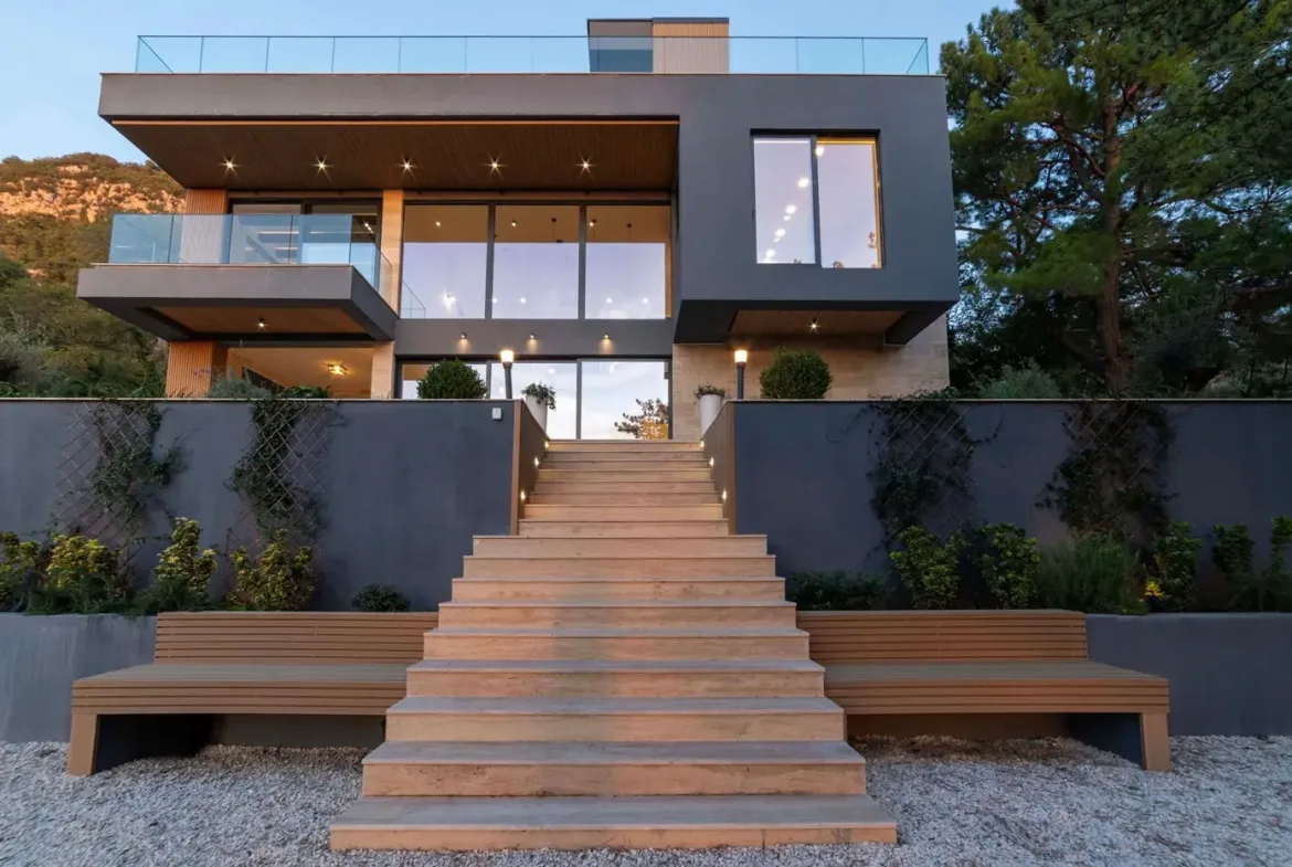 Modern family villa with pool and panoramic view, Kavač, Kotor
