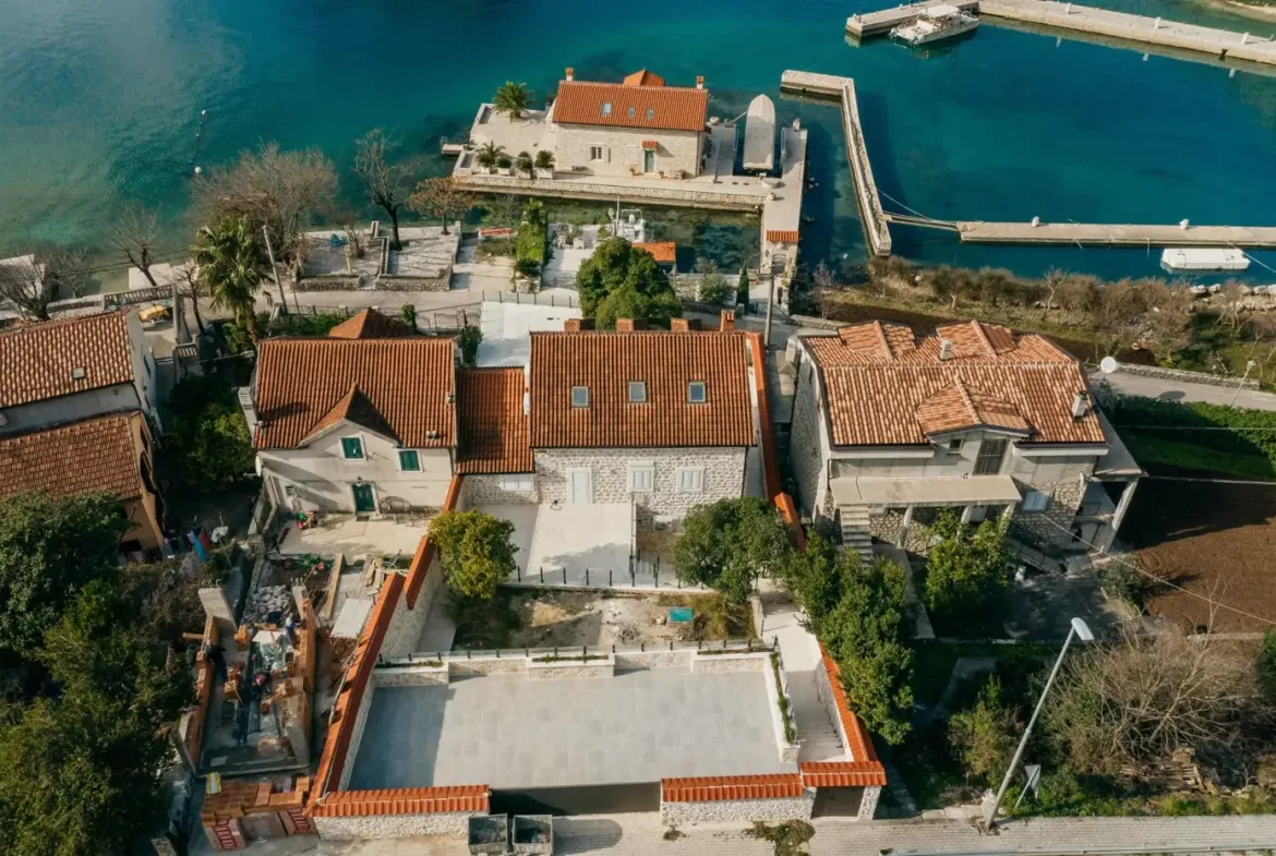 Reconstructed stone villa on the first line to the sea in Ljutoja, Kotor