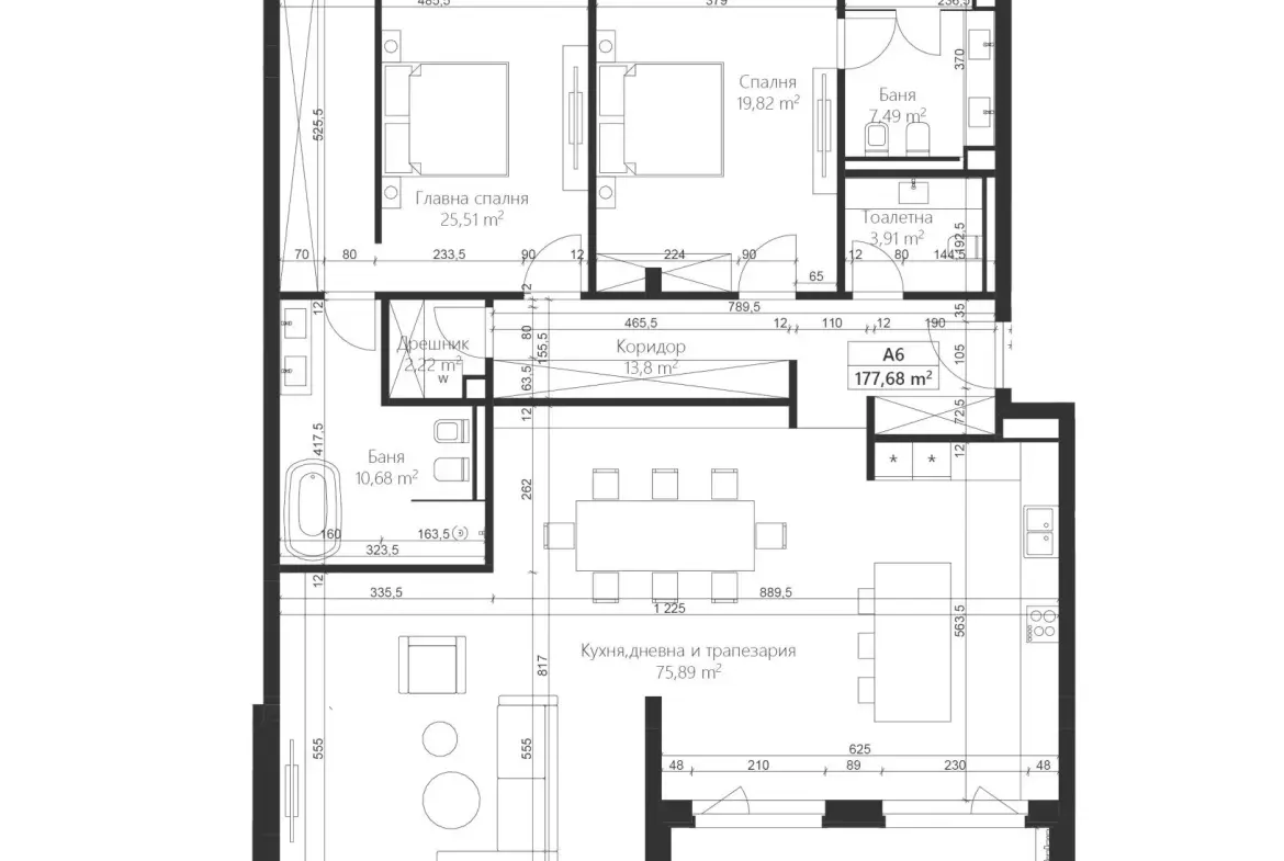 Two-bedroom apartment in a prestigious premium complex in Dragalevtsi