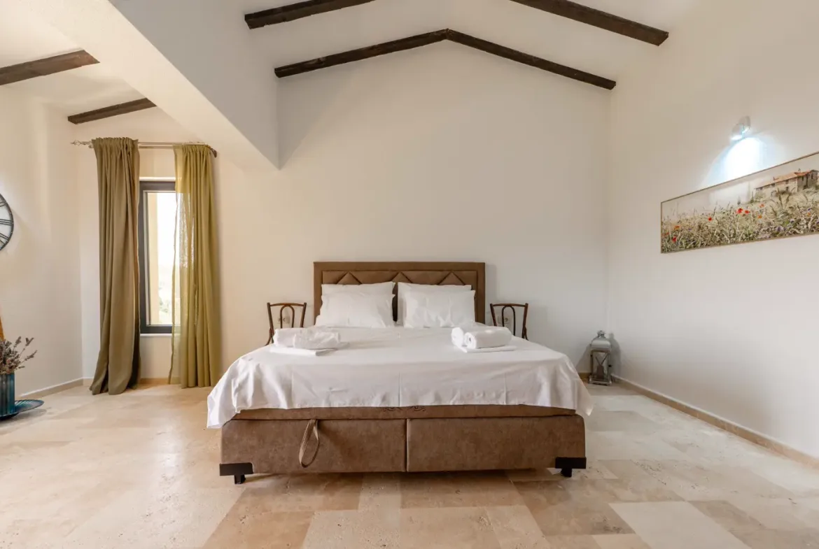 New stone villa with pool and open sea view, Buljarica