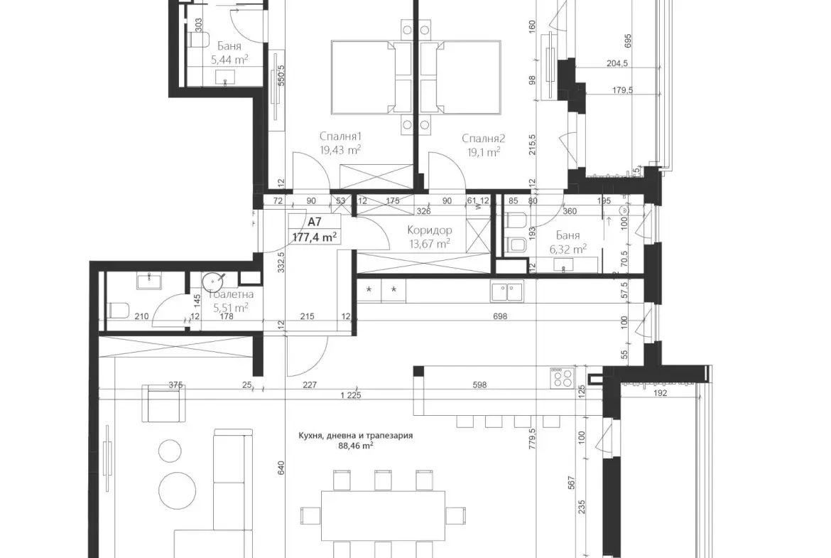 Two-bedroom apartment in a prestigious premium complex in Dragalevtsi