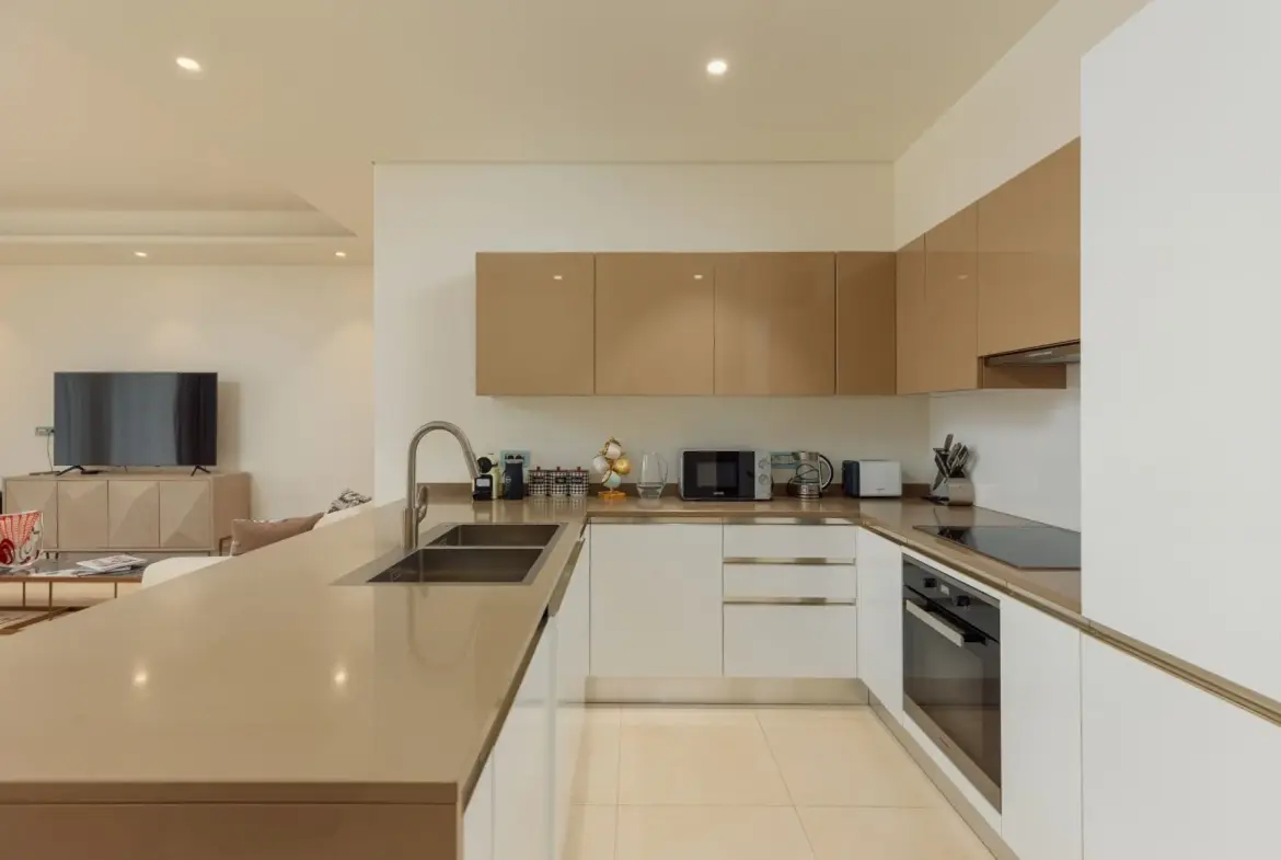 Modern three-bedroom apartment with a pool, in Portonovi