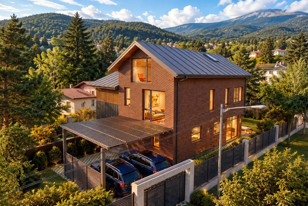 New detached house with modern architecture and high-class execution