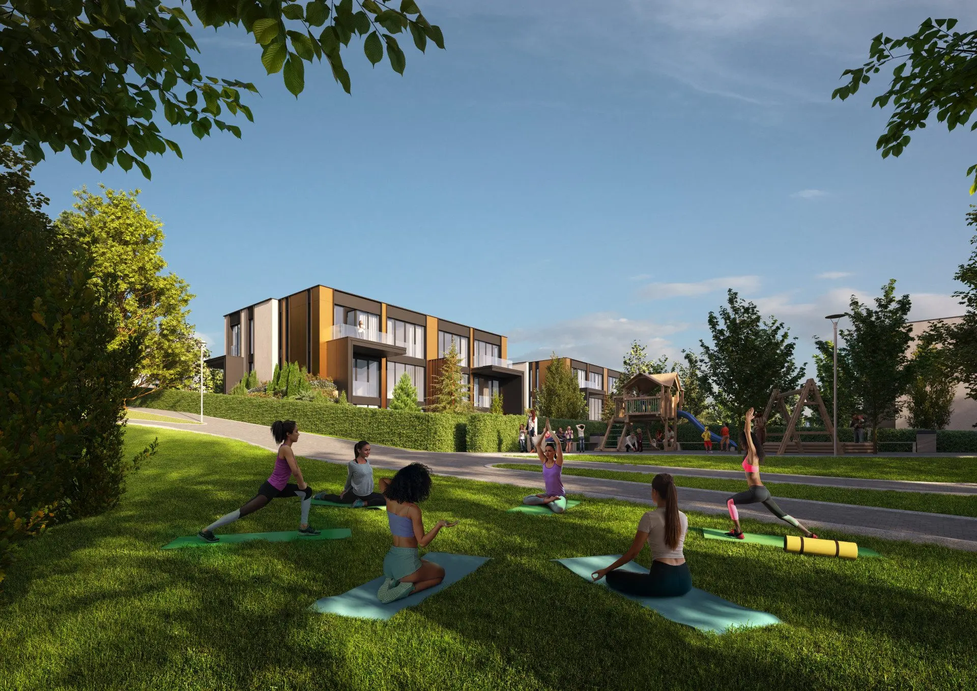 Apartment with a private garden in a gated residential complex in the Kambanite area