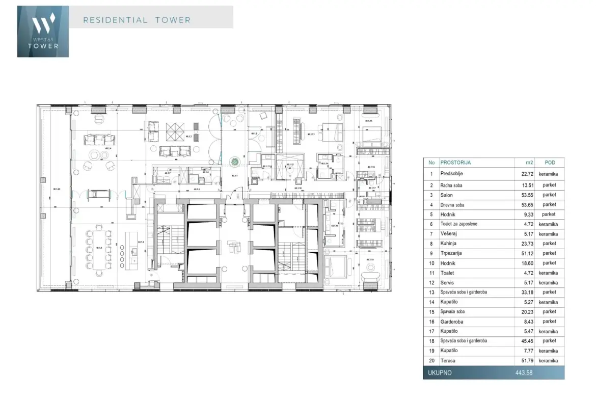 5-Bedroom Apartment, 444 m² – Bulevar Oslobodjenja, Novi Beograd, Belgrade