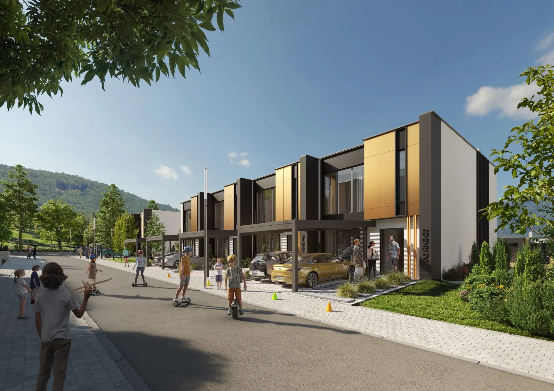 Apartment with a private garden in a gated residential complex in the Kambanite area