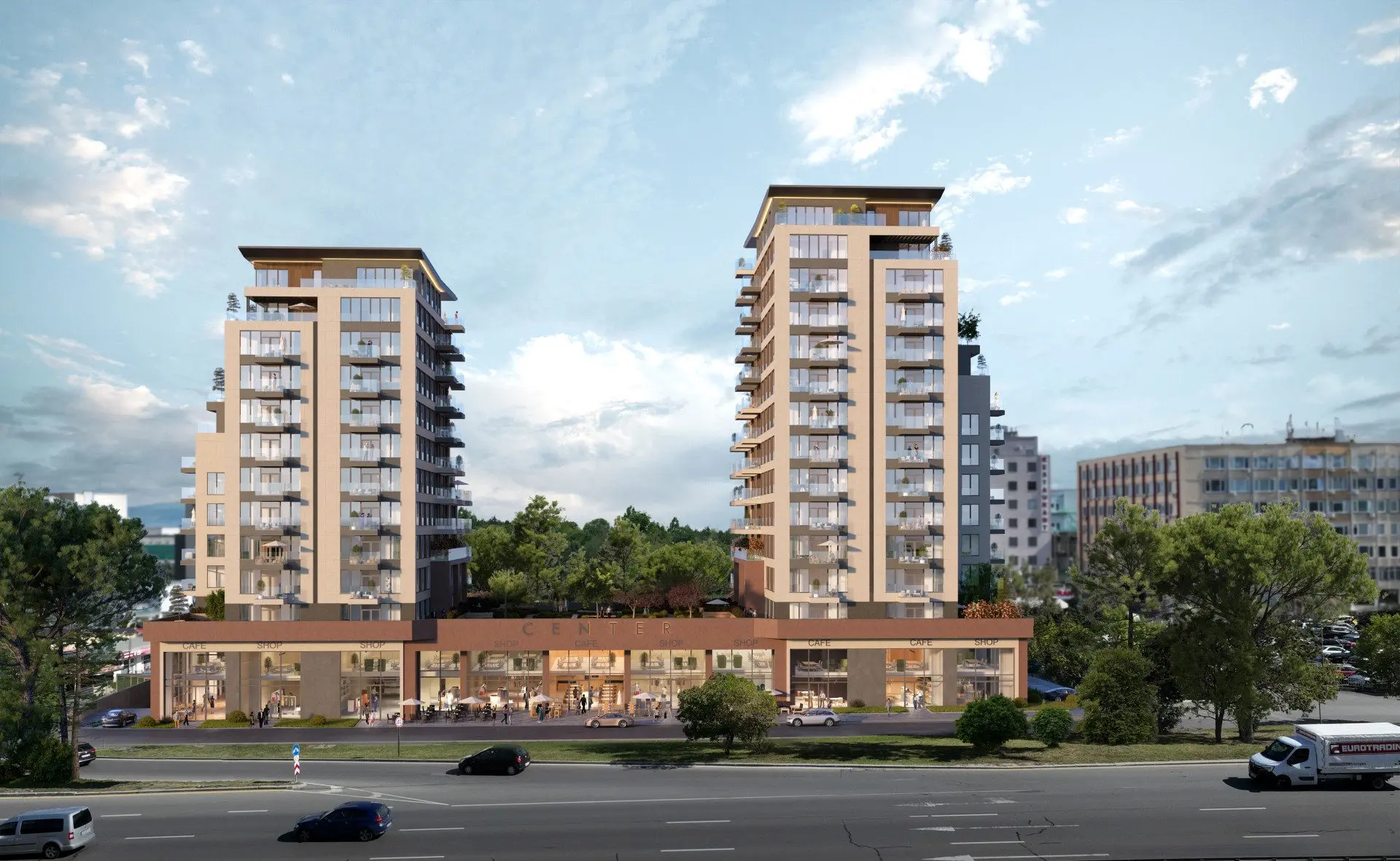 Shop in the newly built residential building GATEWAY TOWERS on Tsarigradsko shose Blvd.