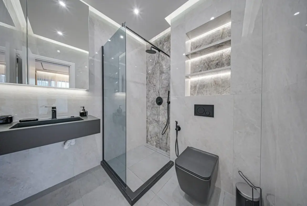 Luxurious and fully furnished two-bedroom apartment in a new gated complex for sale