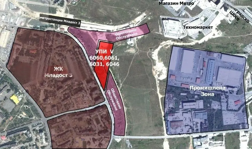 Plot of land in close proximity to the 18th metro station in the Mladost 3 residential area