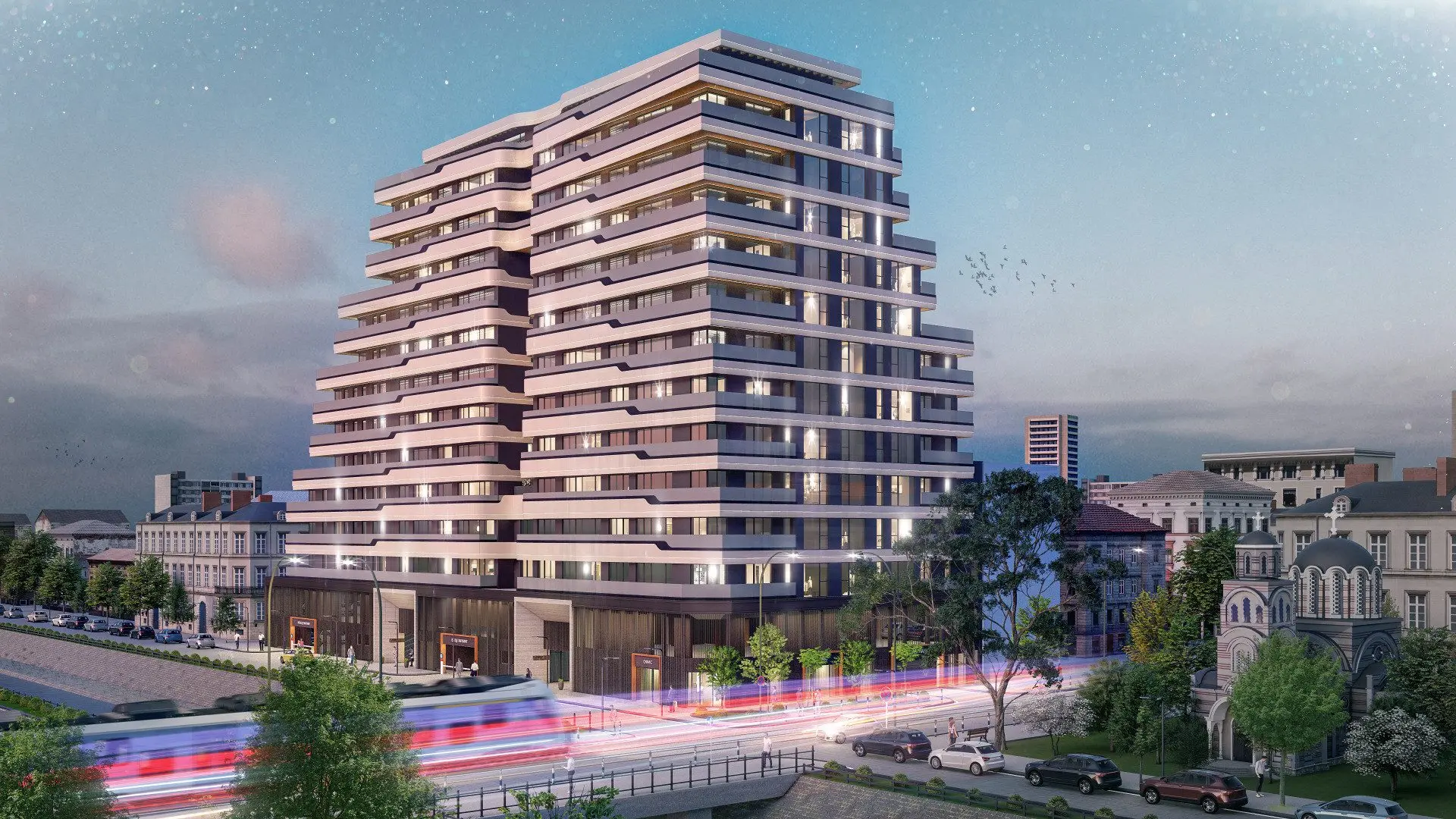 Three-bedroom apartment in a new luxury building located on the emblematic Pirotska Street