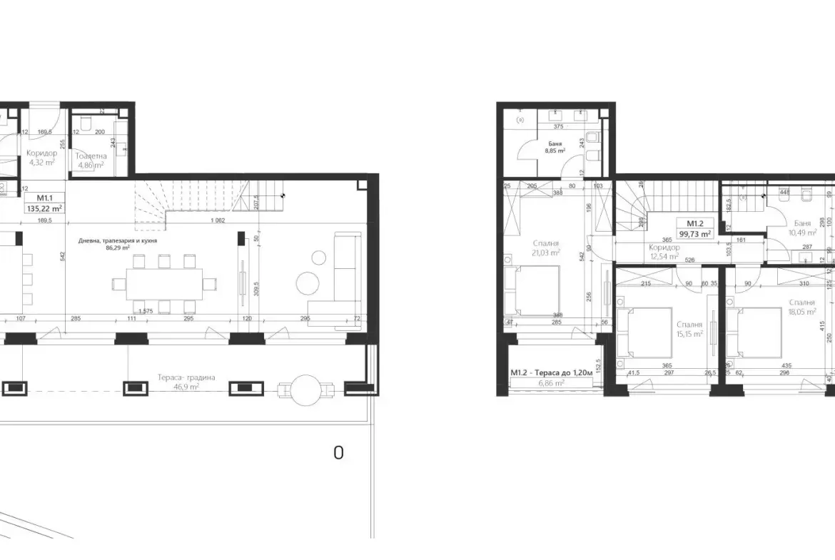Two-level apartment with three bedrooms in a prestigious premium complex in Dragalevtsi