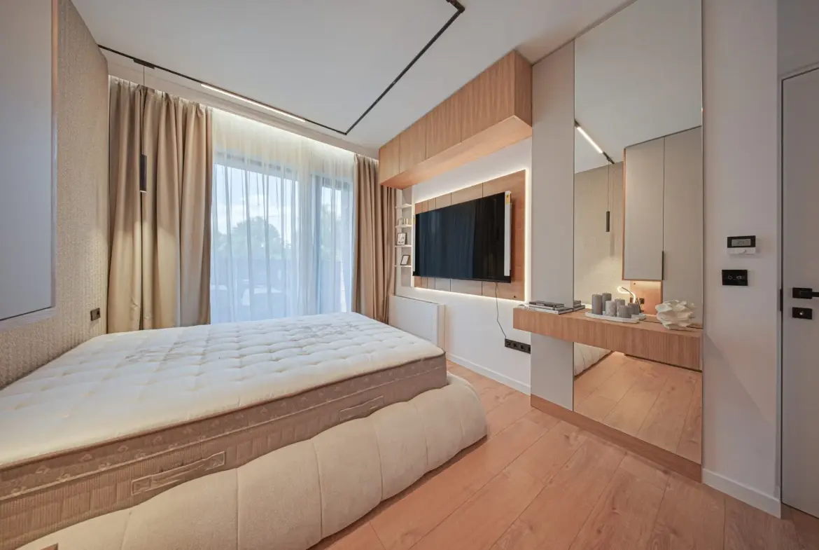 Luxurious and fully furnished two-bedroom apartment in a new gated complex for sale