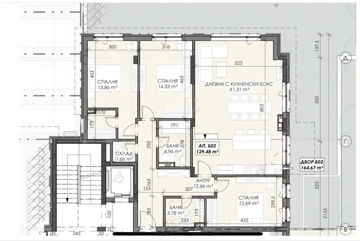 Apartment with a yard in a new luxury building in Krastova Vada for sale