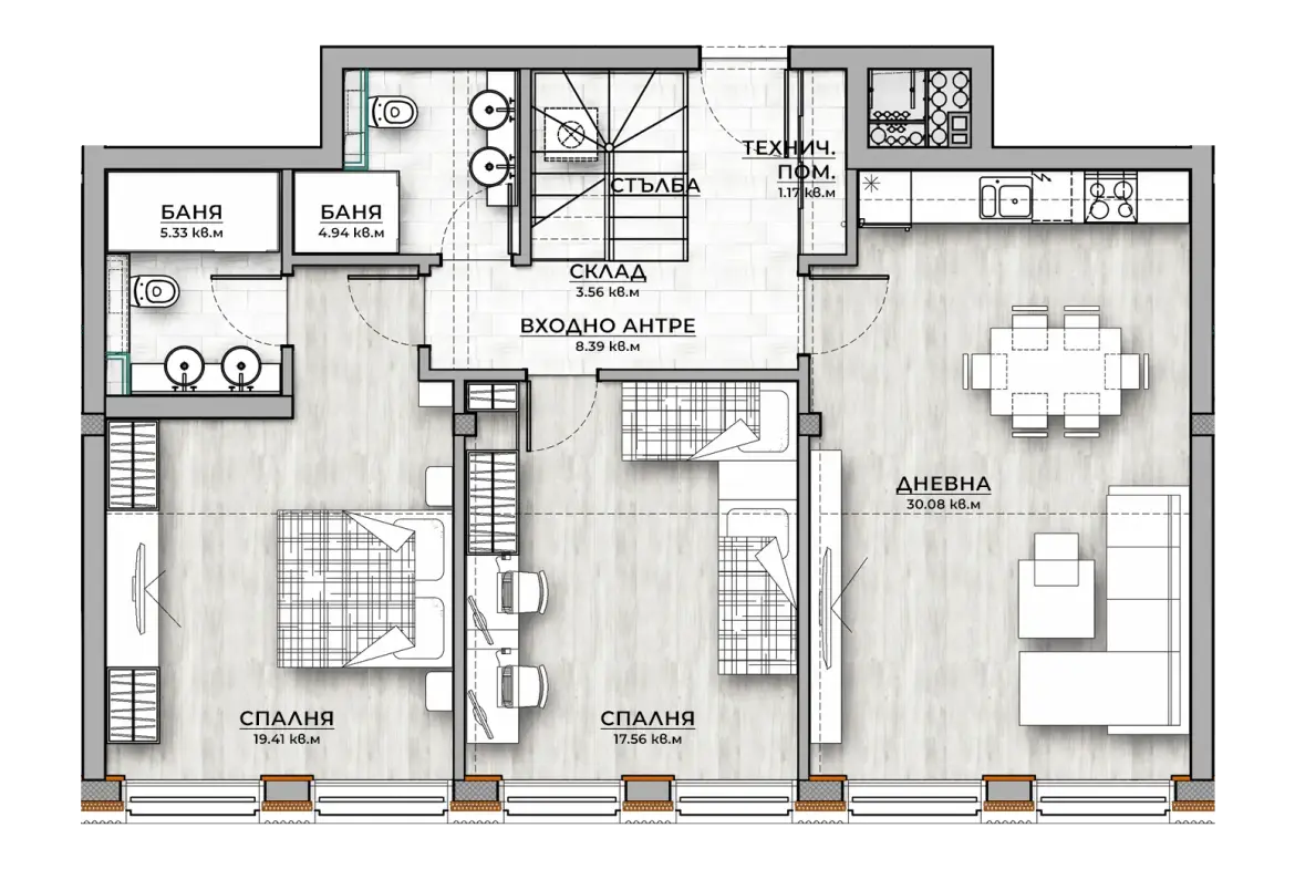 Multi-room apartment in a new elegant building on Cherni Vrah Blvd. for sale