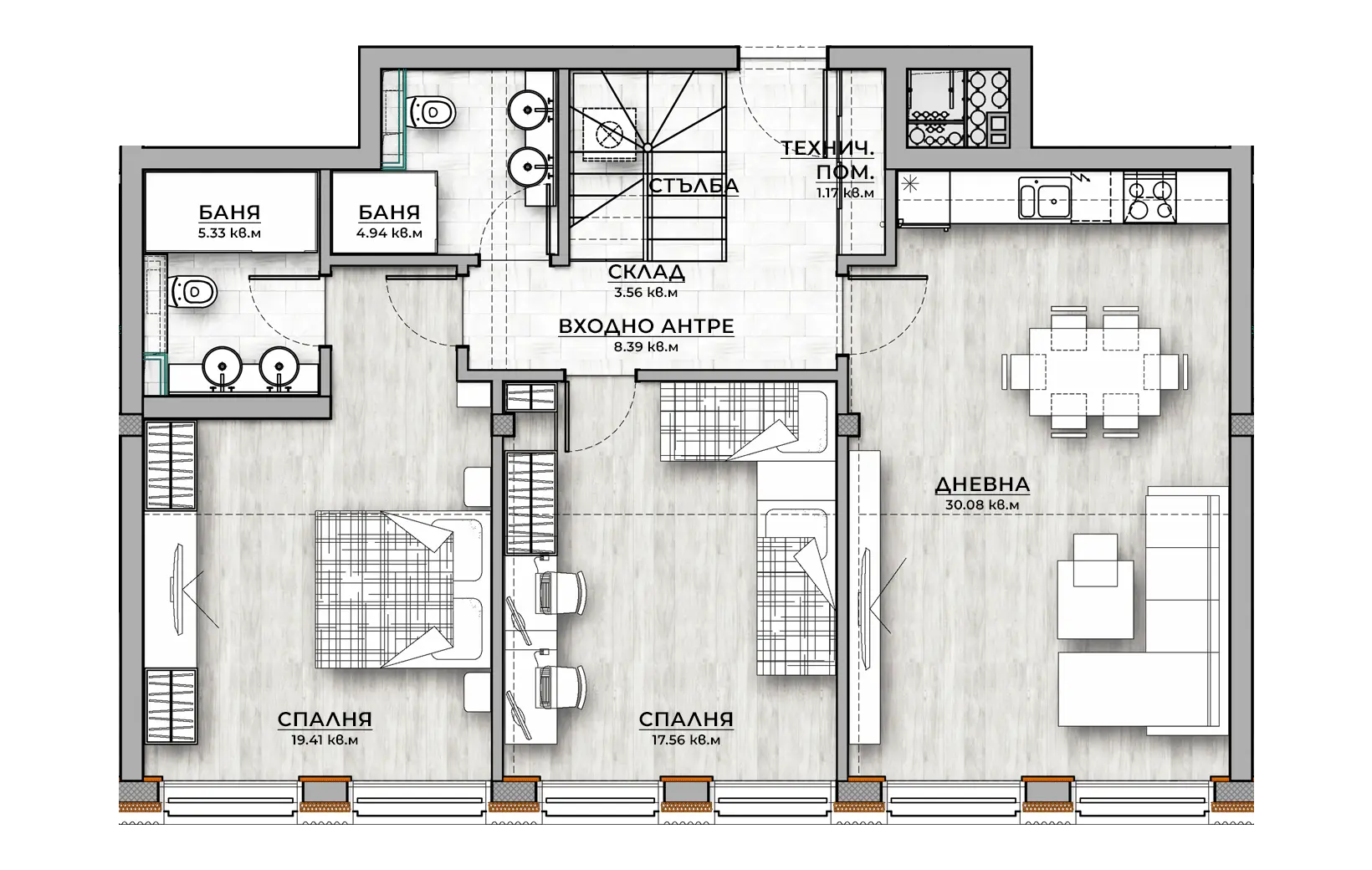Multi-room apartment in a new elegant building on Cherni Vrah Blvd. for sale