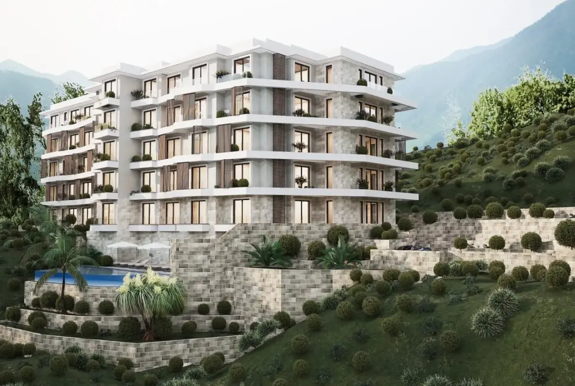 Three-bedroom apartment at a residential resort and Spa in Becici