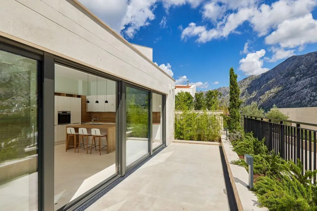 An exceptional Mediterranean villa, with panoramic sea and mountain views across Kotor Bay