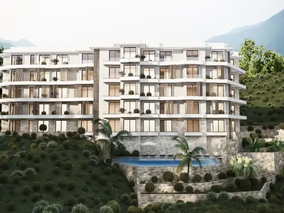 Three-bedroom apartment at a residential resort and Spa in Becici