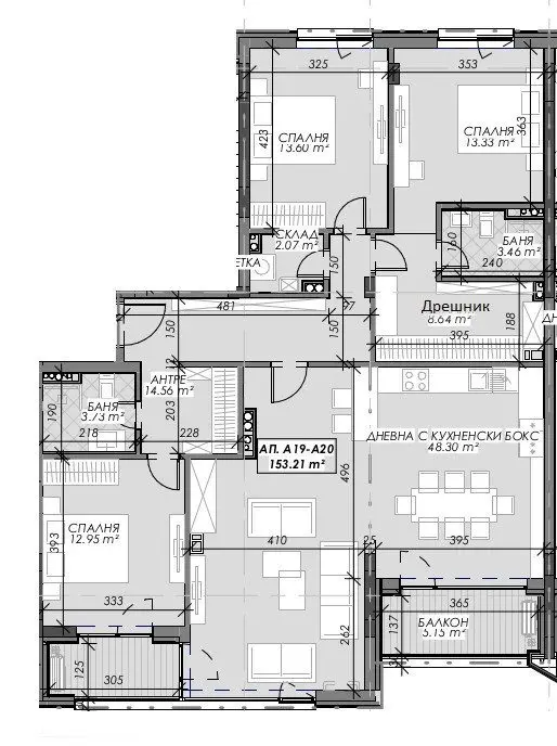 Three-bedroom apartment in a luxury building with energy efficiency class