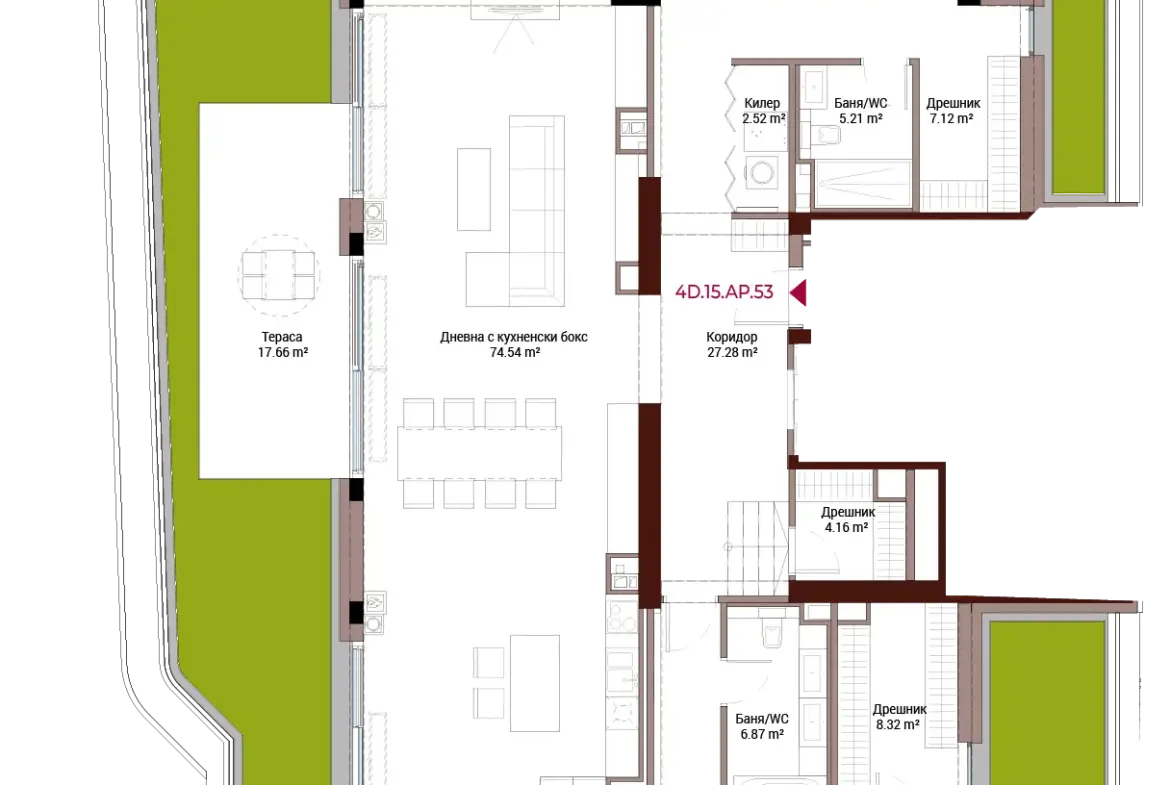 Penthouse in a high-class complex in the heart of Lozenets for sale
