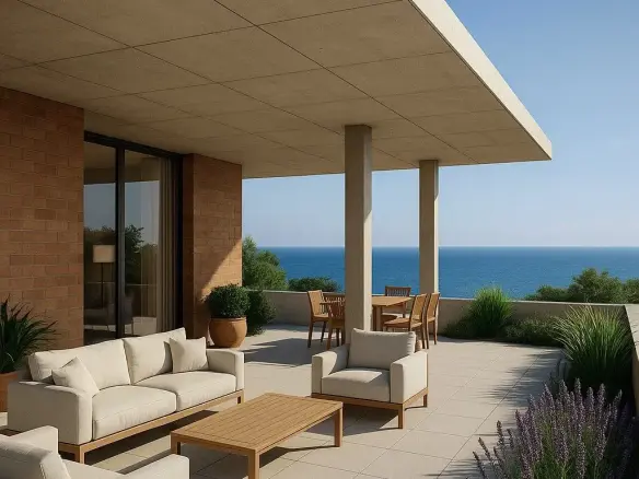 Four-bedroom penthouse in a park setting with panoramic sea and mountain views