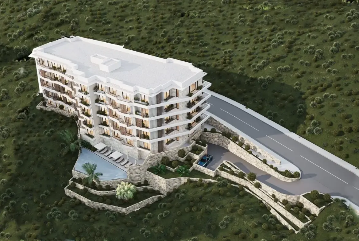 Three-bedroom apartment at a residential resort and Spa in Becici