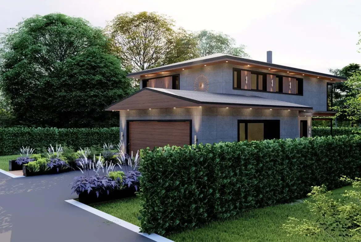 Detached house with a yard in a new gated complex in the village of Lozen for sale