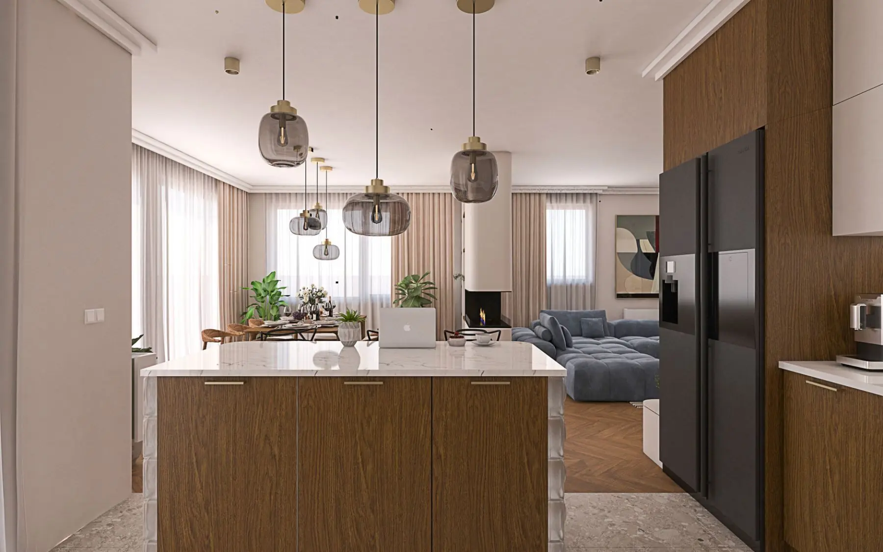 New detached house with modern architecture and high-class execution