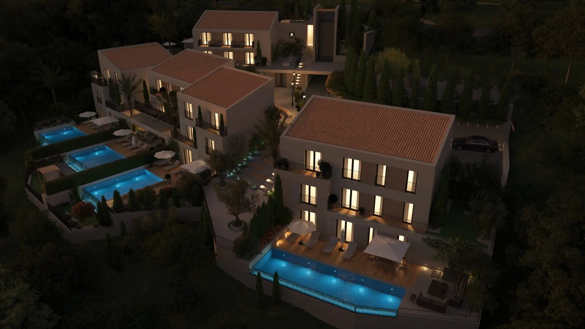 8bf9b3a0559792cae83e922cdc532f221919ac71b8ffb9ff6607a06c53848e1a688c946f234ec Villa at the stunning, green, private resort in Budva