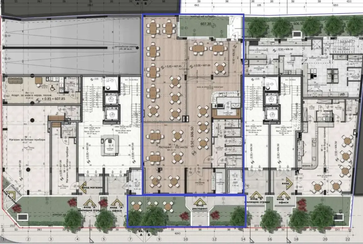 Premises in a new luxury residential building next to James Boucher metro station for sale