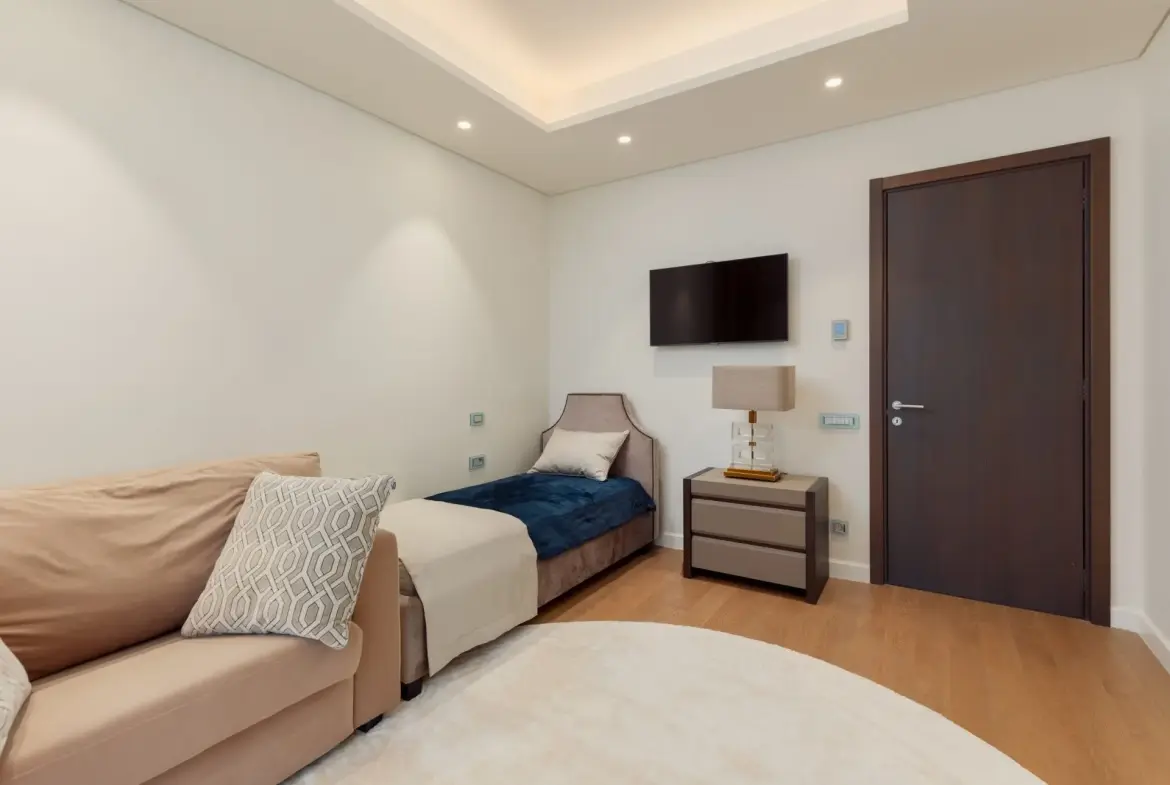 Modern three-bedroom apartment with a pool, in Portonovi