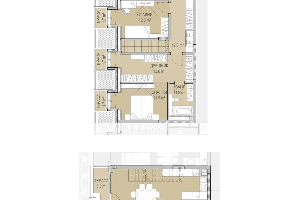 Luxury maisonette in a new complex in Krastova Vada