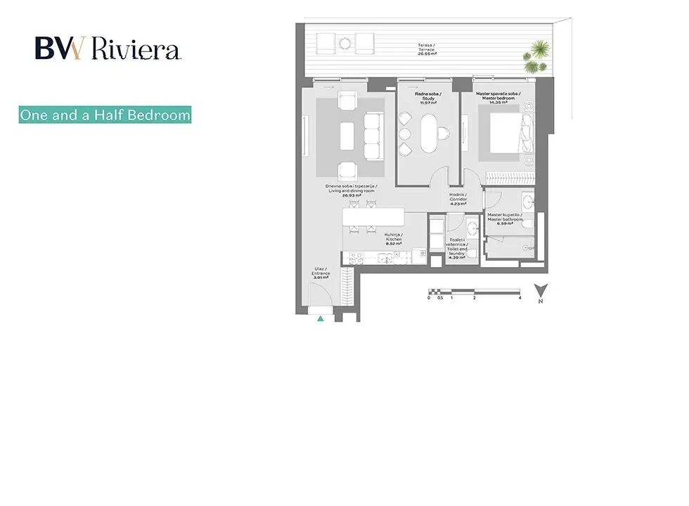 2-Bedroom Apartment, 107 m² – Briselska, Savski venac, Belgrade