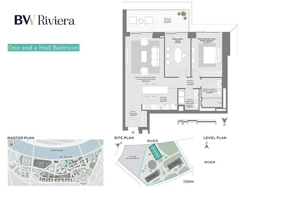 2-Bedroom Apartment, 96 m² – Briselska, Savski venac, Belgrade