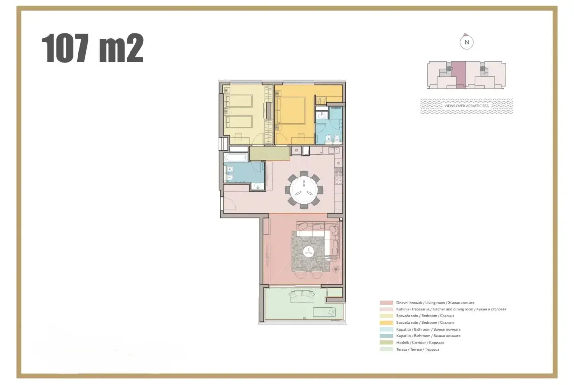 Luxury Seafront Apartments in Rafailovici – 107–136 m² Dream Homes