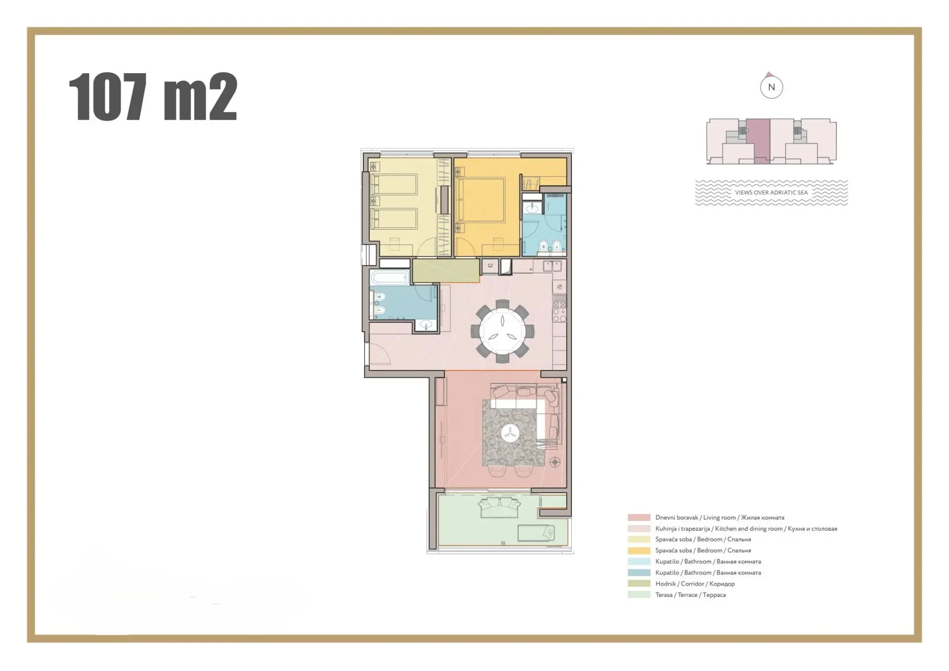 Luxury Seafront Apartments in Rafailovici – 107–136 m² Dream Homes