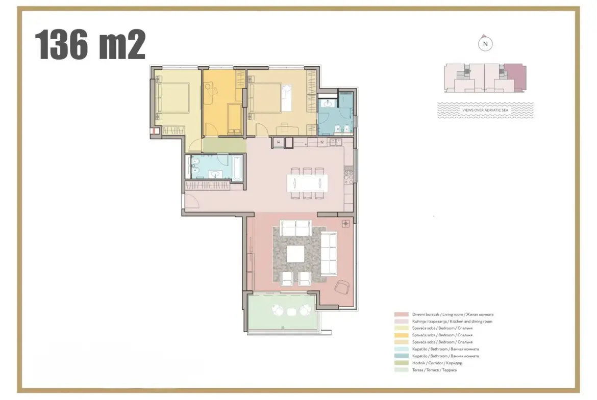 Luxury Seafront Apartments in Rafailovici – 107–136 m² Dream Homes