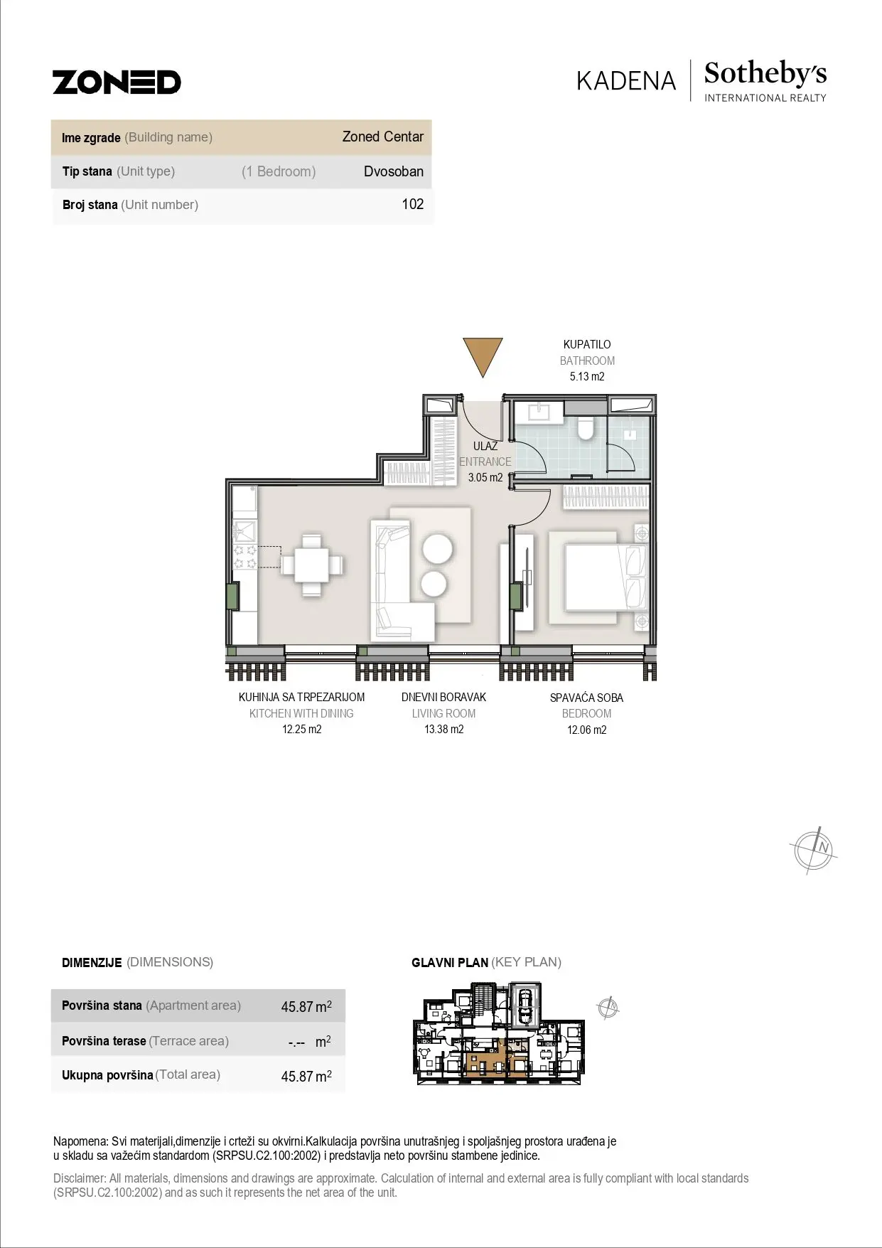 1-Bedroom Apartment, 46 m² – Nikole Tesle 12, Raska, Kopaonik