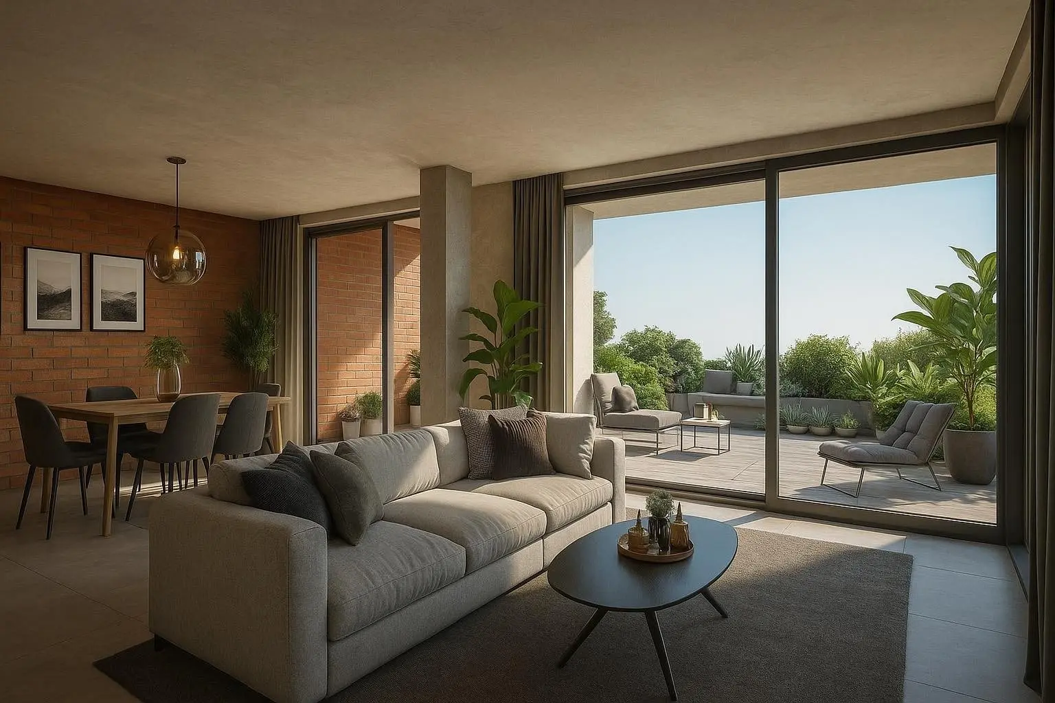 Four-bedroom penthouse in a park setting with panoramic sea and mountain views