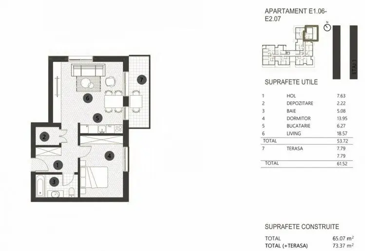 2 room apartment for sale in premium residential project Barbu Vacarescu, Bucharest