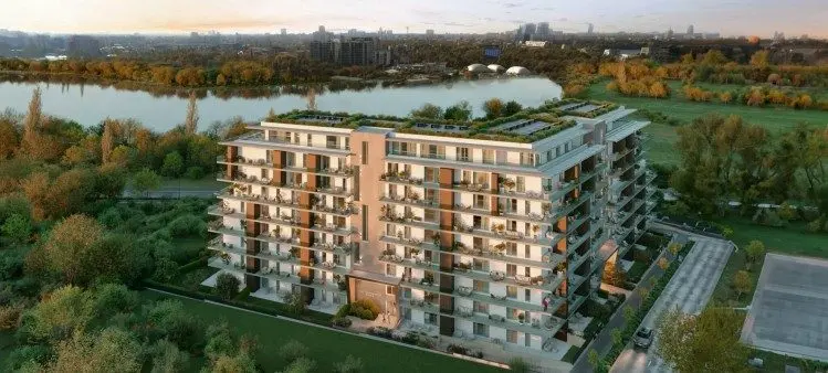 3 room apartment with private garden in residential compound on Floreasca Lake Shore, Bucharest