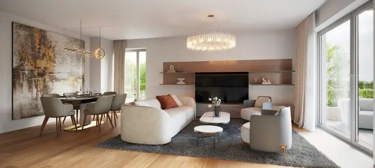 3 room apartment with private garden in residential compound on Floreasca Lake Shore, Bucharest